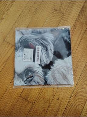Gray & White Dog Face Decorative Throw Pillow Cover - Pet-Themed Accent